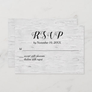 Birch Tree Heart Wedding RSVP Card