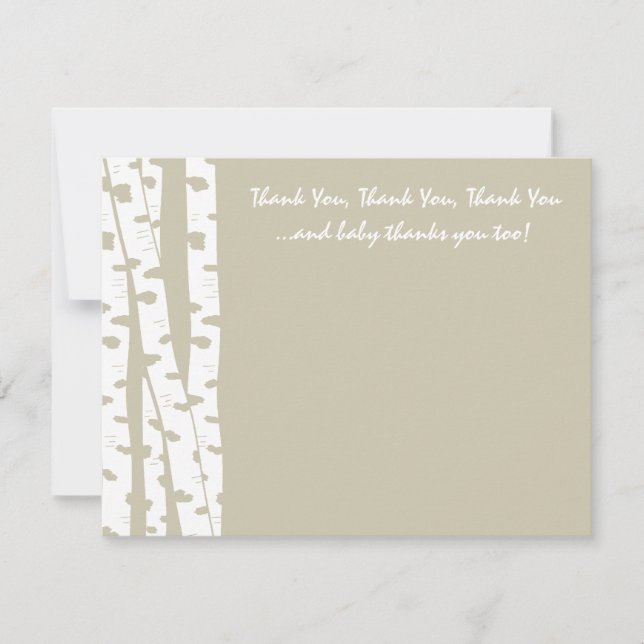 Birch Tree Note of Thanks Note Card (Front)