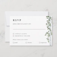 Birch Tree RSVP Card with Meal Preference Wedding