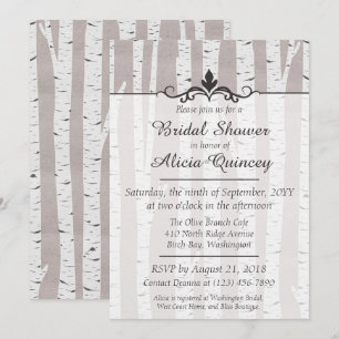 Birch Tree Rustic Nature Bridal Shower Invitation