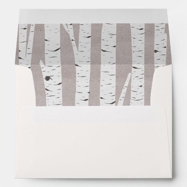 Birch Tree Rustic Nature Custom Wedding Invitation Envelopes (Back (Bottom))