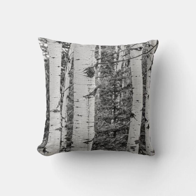 Birch Tree Scandi Style Cushion (Front)