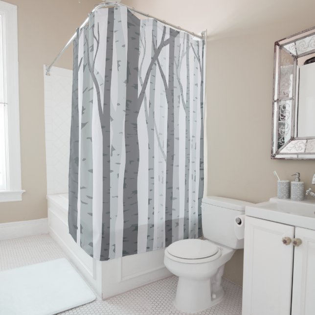 Birch Tree Shower Curtain (In Situ)
