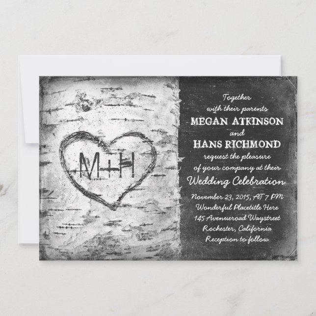 birch tree wedding invitations (Front)