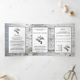Birch Tree Wedding Suite Tri-Fold Invitation