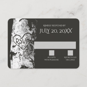 Birch Tree with Carved Heart RSVP