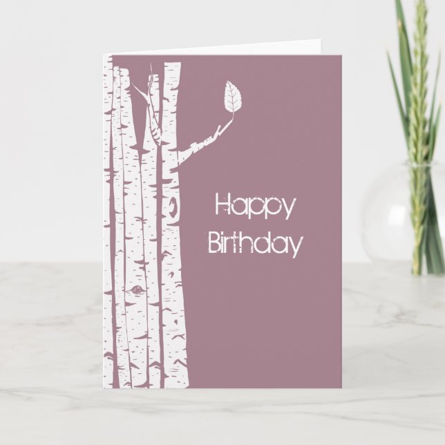Birch Trees Birthday Card (Front)