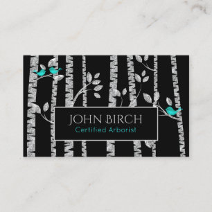 *~* Birch Trees Blue Birds Tree Doctor . Arborist Business Card