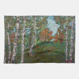 Birch Trees (by Kimon Loghi) Tea Towel
