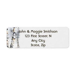 Birch Trees Forest Winter Nature Return Address Label