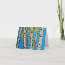 Birch Trees in Autumn Note Cards
