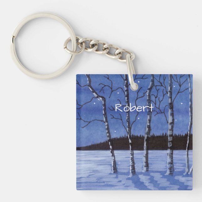 Birch Trees Key Ring (Front)
