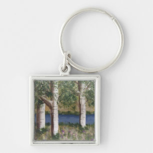 Birch Trees keychain