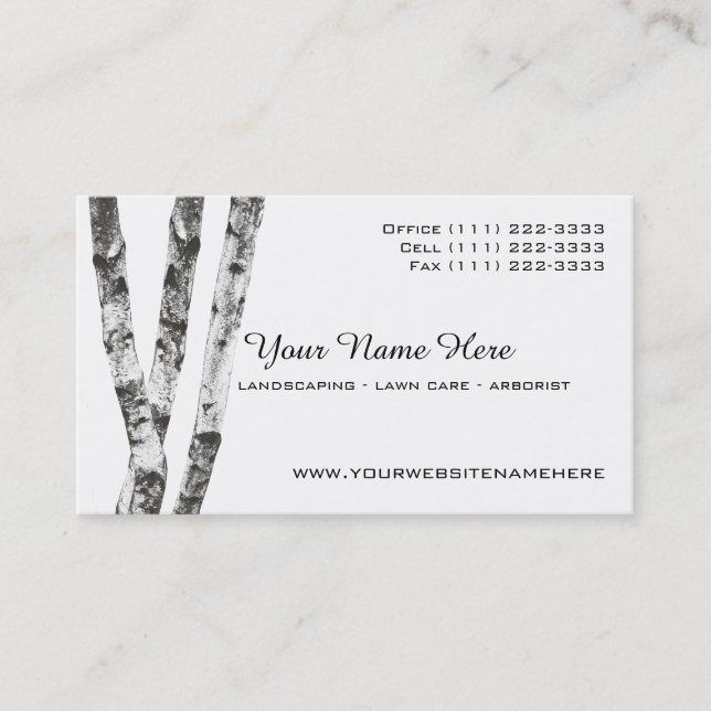 Birch Trees Landscape Arborist Business Card (Front)