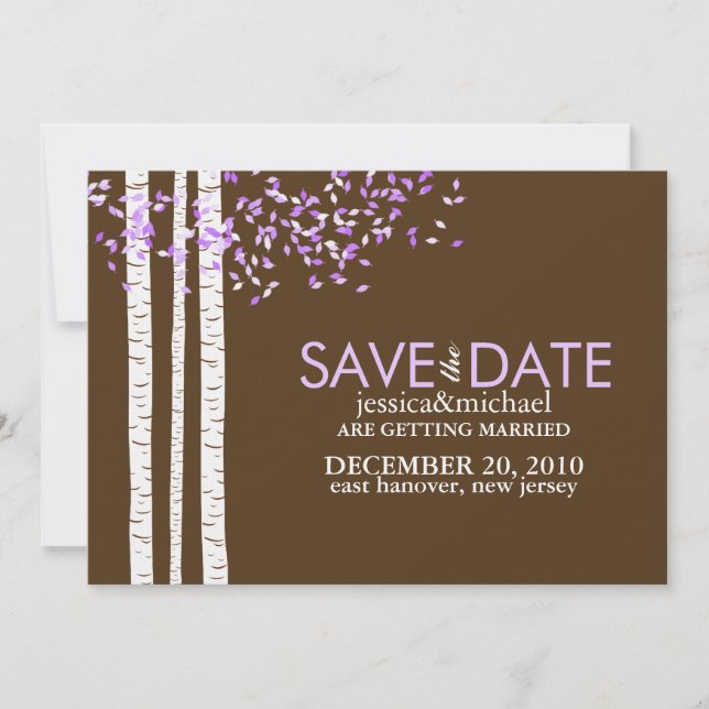 Birch Trees Save the Date Announcements (Front)