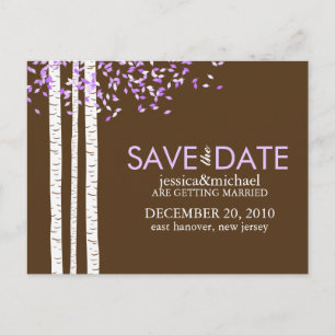 Birch Trees Save the Date Wedding Announcement Postcard