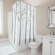 Birch trees shower curtain design