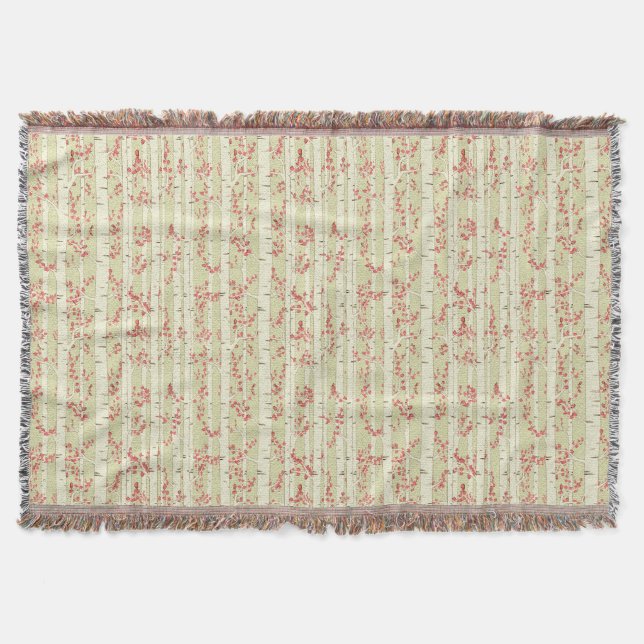 birch trees  throw blanket (Front)
