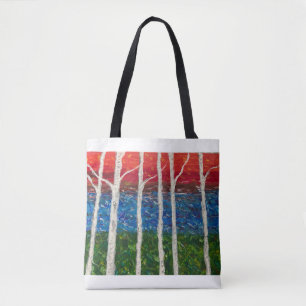 Birch trees Tote bag in the Autumn