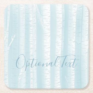 Birch Trees Trunks  Square Paper Coaster