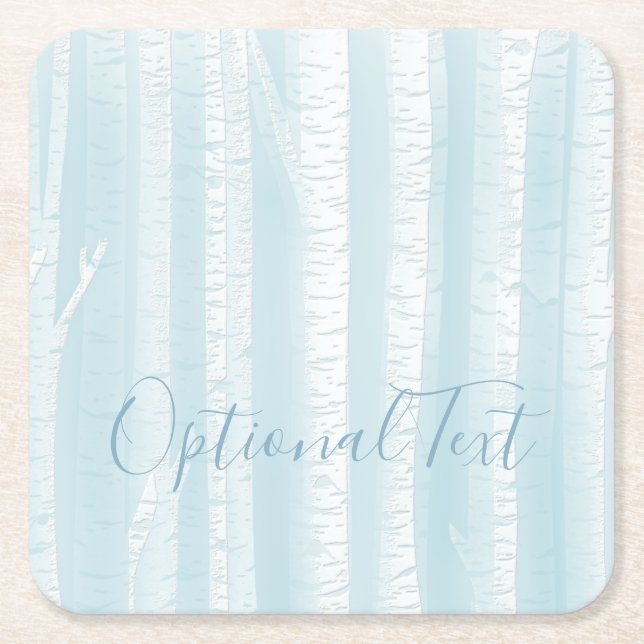 Birch Trees Trunks  Square Paper Coaster (Front)