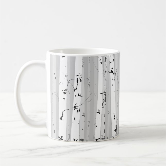 Birch Trees Vintage Horizontal Background Coffee Mug (Left)