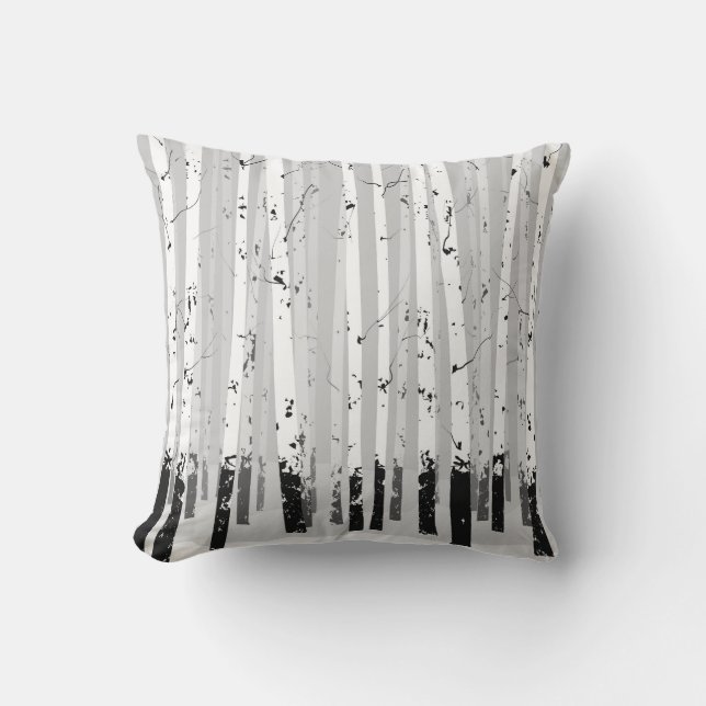 Birch Trees Vintage Horizontal Background Cushion (Front)