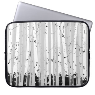 Birch Trees Vintage Horizontal Background Laptop Sleeve