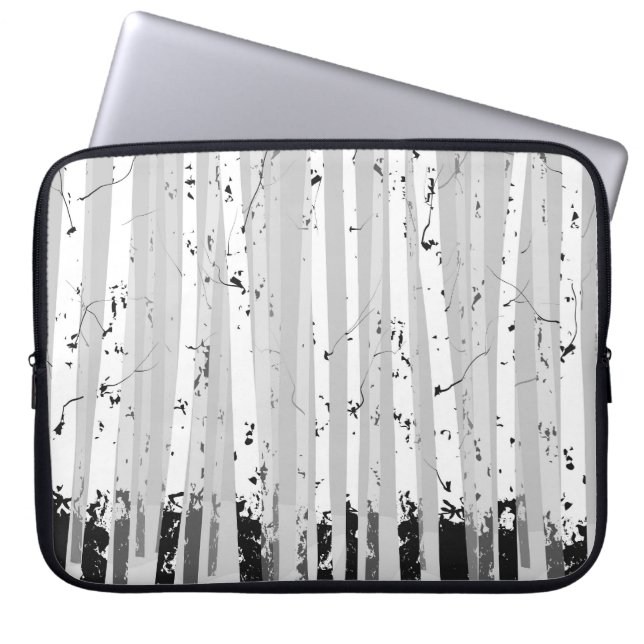 Birch Trees Vintage Horizontal Background Laptop Sleeve (Front)