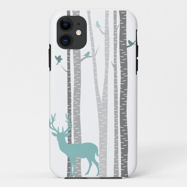Birch Trees with Deer Case-Mate iPhone Case (Back)