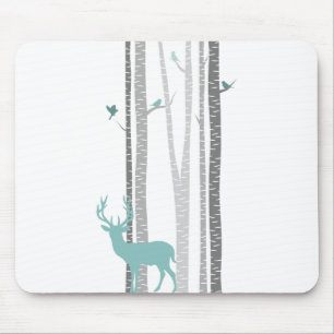 Birch Trees with Deer Mouse Pad