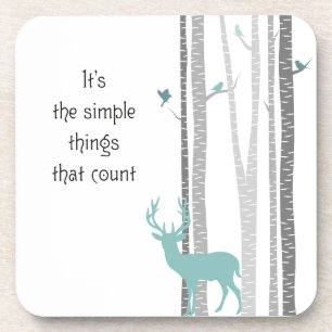 Birch Trees with Deer Simple Things Count Coaster