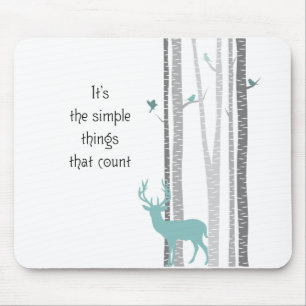 Birch Trees with Deer Simple Things Count Mouse Pad