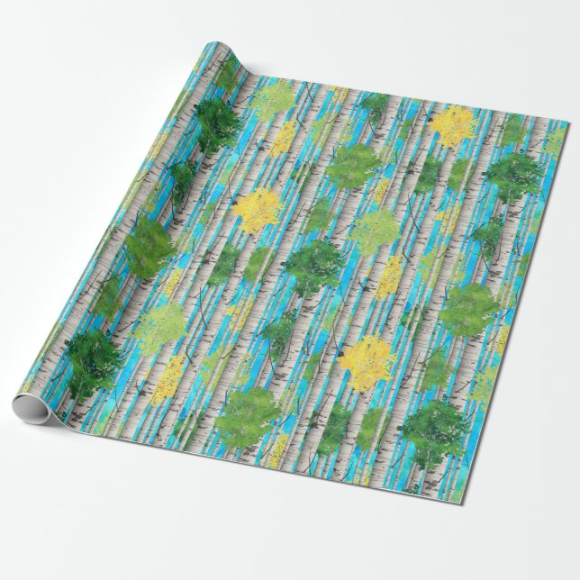Birch Trees Wrapping Paper (Unrolled)