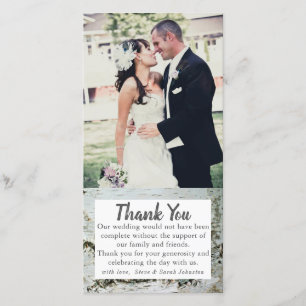 Birch Wood Bark Wedding Photo Thank you Cards