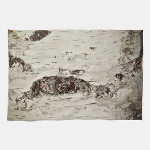 Birch Wood Tree Trunk Tea Towel