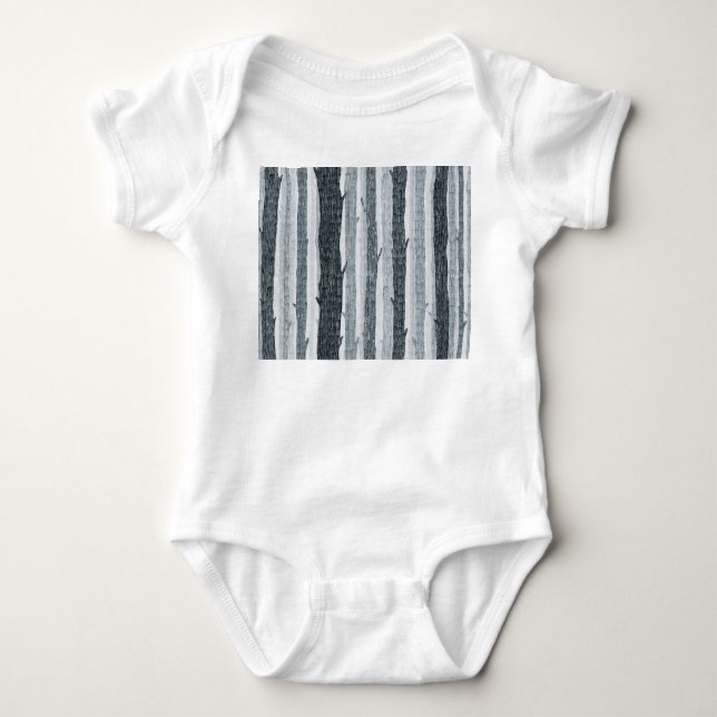 Birch wood trees, seamless background pattern. baby bodysuit (Front)