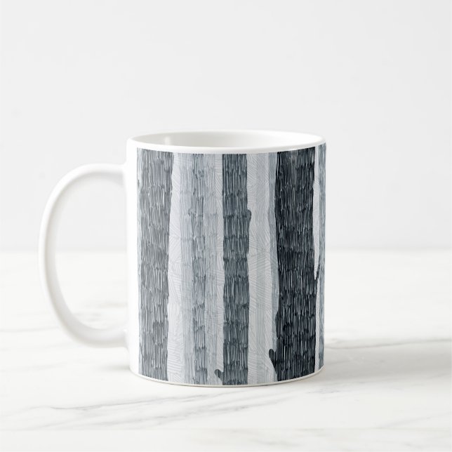 Birch wood trees, seamless background pattern. coffee mug (Left)