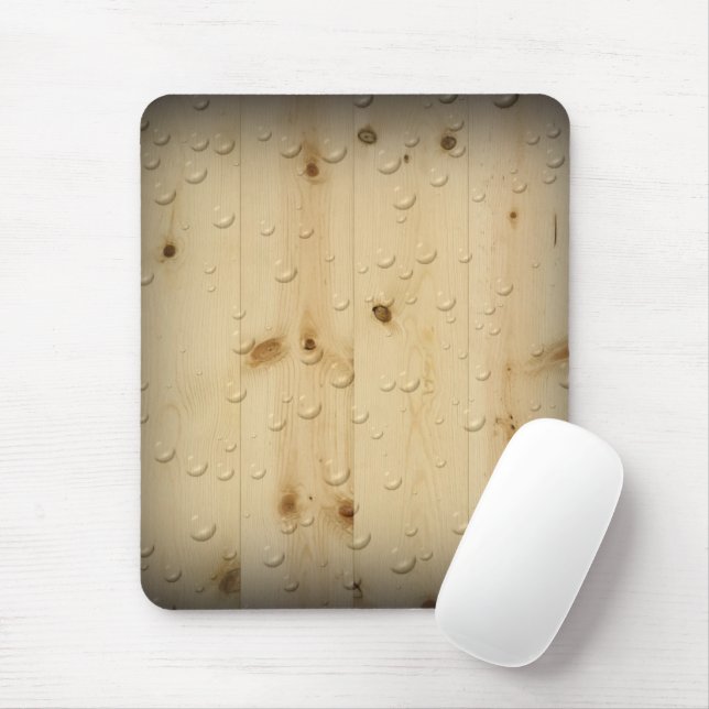 Birch Wood Water Drip Mouse Pad (With Mouse)