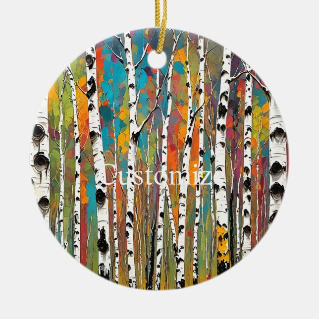 Birch Woods Thunder_Cove Ceramic Ornament (Front)