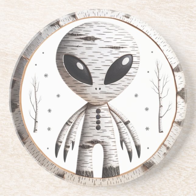 Birchbark Alien Coaster (Front)