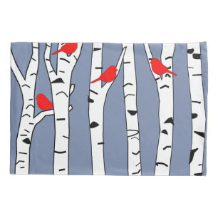 Birches and Birds Pillowcase