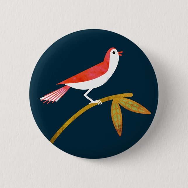 Bird 6 Cm Round Badge (Front)