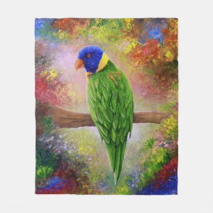 bird 76 multicolor bird fleece blanket