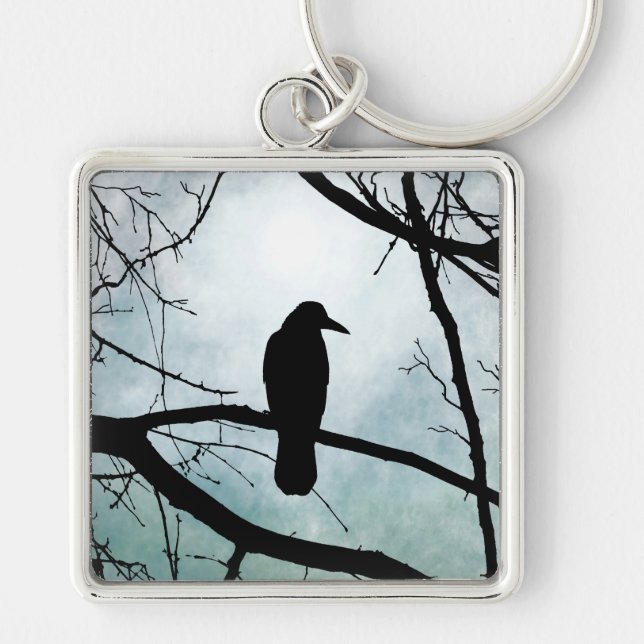 bird 77 Crow Raven Key Ring (Front)