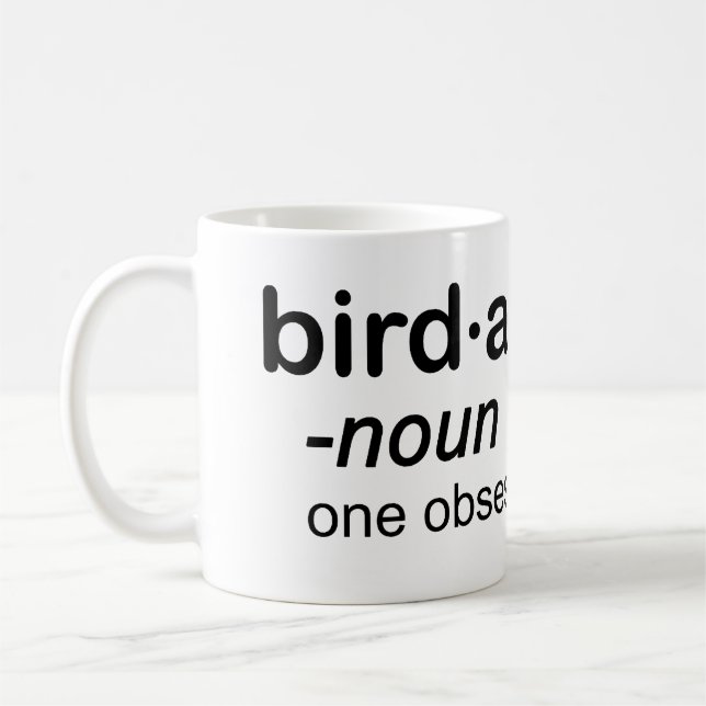 bird a hol ic coffee mug (Left)