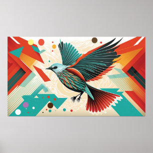 Bird Abstract Art Poster