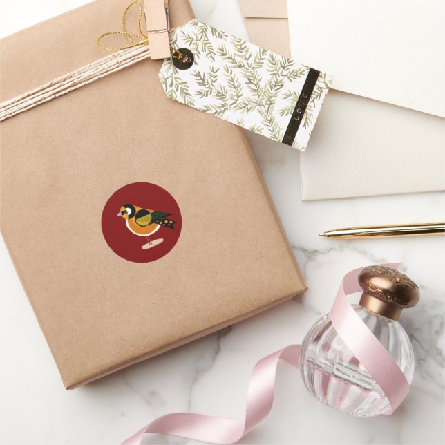 Bird Abstract Drawing Mark Classic Round Sticker (Gifting)