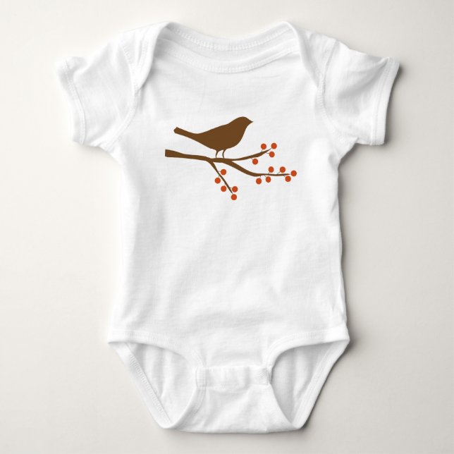 Bird and Berries Baby Bodysuit (Front)