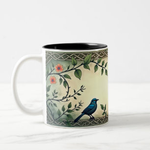 Bird and Butterfly Two-Tone Coffee Mug